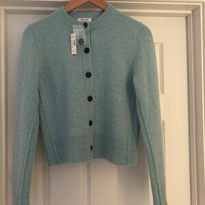 NWT: Madewell Cashmere Button-Front Cardigan Sweater Mint Blue S